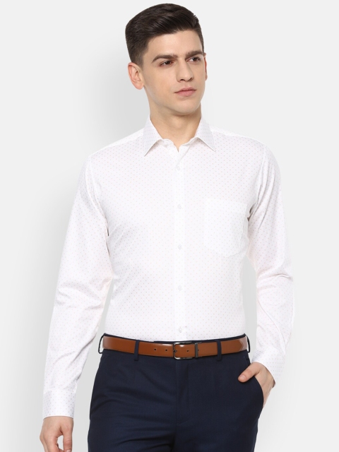 

Van Heusen Men White Printed Pure Cotton Formal Shirt