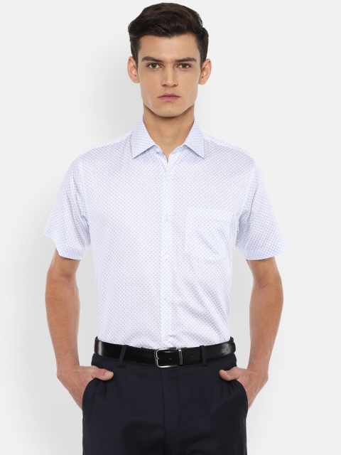 

Van Heusen Men Blue Printed Pure Cotton Formal Shirt