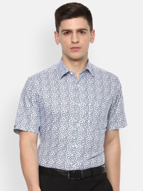 

Van Heusen Men Navy Blue Printed Pure Cotton Formal Shirt