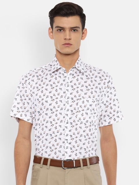 

Van Heusen Men White Floral Printed Pure Cotton Casual Shirt