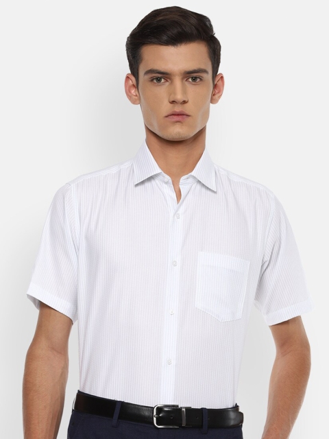 

Van Heusen Men White Striped Formal Shirt