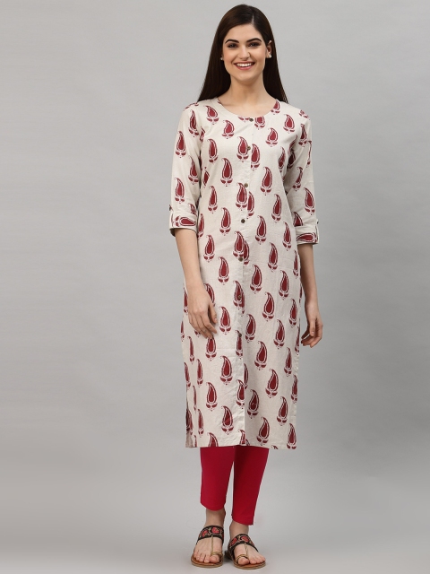 

ALC Creations Women Maroon Ethnic Motifs Printed Kurta