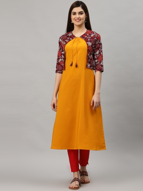 

ALC Creations Women Purple Yoke Design Floral Kurta