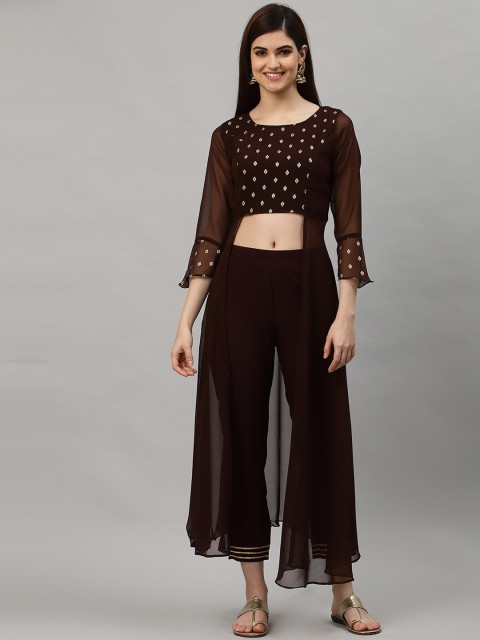 

ALC Creations Women Coffee Brown Kurta with Palazzos