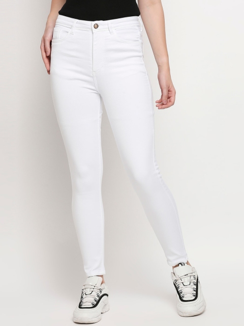 

PURPLE WATER Women White Slim Fit High-Rise Stretchable Jeans