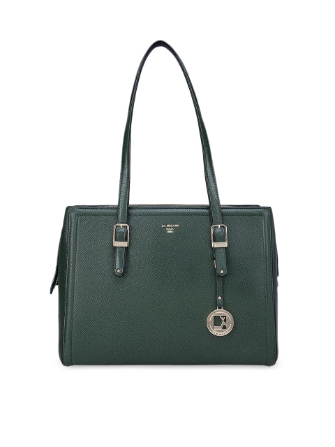 

Da Milano Green Leather Structured Shoulder Bag
