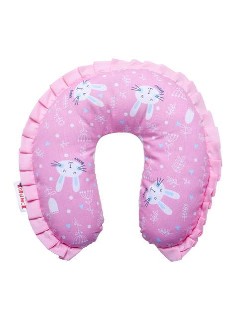 

Enfance Kids Pink & White Cartoon Printed Cotton Pillow