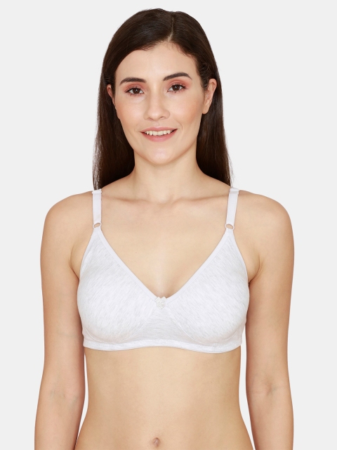 

Rosaline by Zivame Women Grey Melange Solid Non-Padded & Non -Wired T-Shirt Bra