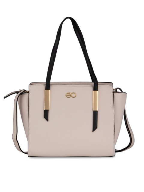 

E2O Beige PU Structured Satchel