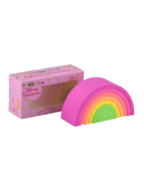 

SCOOBIES Kids Silicone Stackables, Pink
