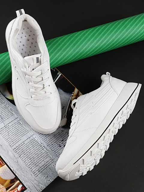 

THE WHITE POLE Women White Woven Design Sneakers