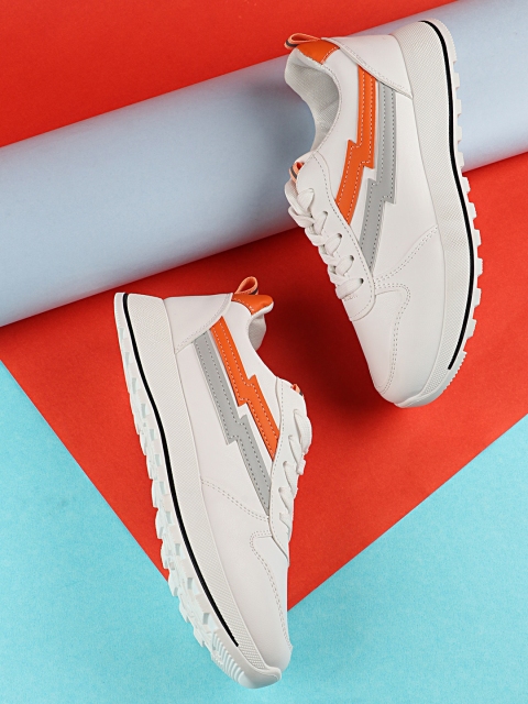 

THE WHITE POLE Women White Woven Design Sneakers