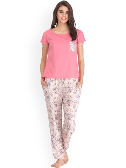 

Clovia Pink Night Suit LS0080P22XL