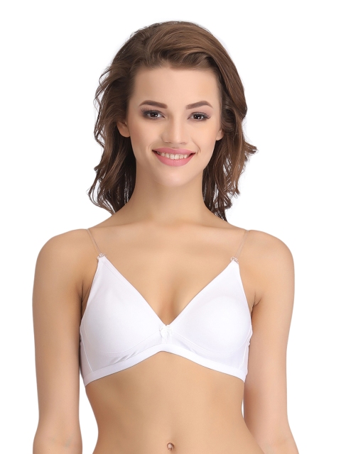

Clovia White Medium-Coverage T-shirt Bra BR0779P1840B