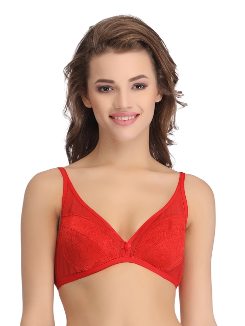 

Clovia Red Full-Coverage Bra BR0783P044