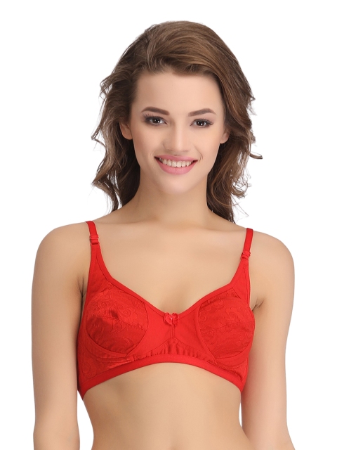 

Clovia Red Full-Coverage Bra BR0784P044