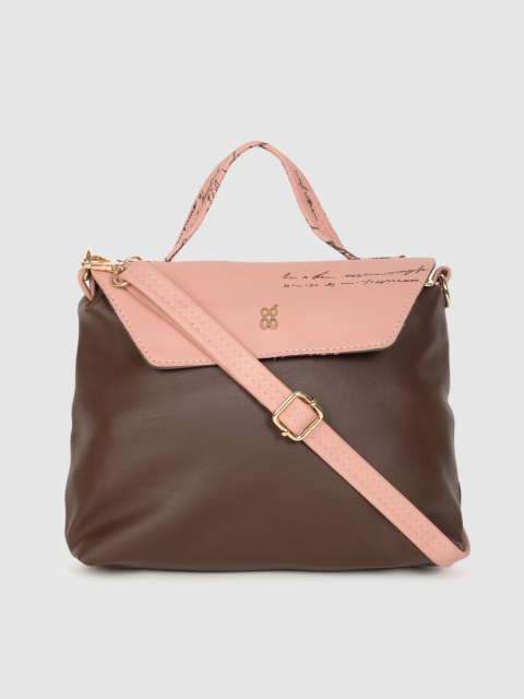 

Baggit Brown & Pink Colourblocked Satchel