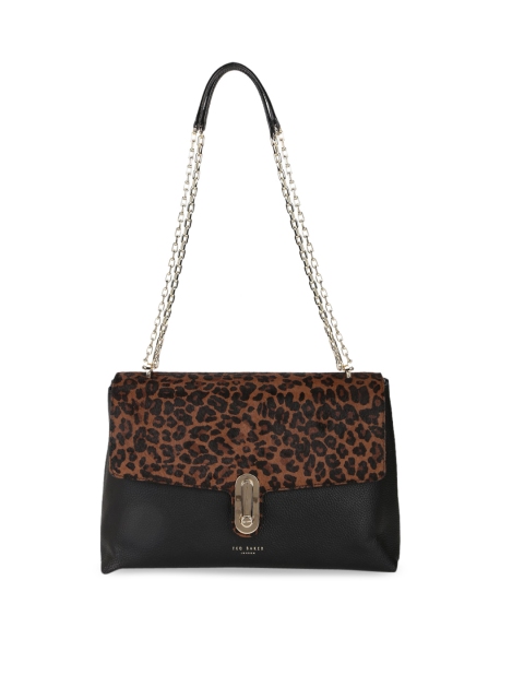 

Ted Baker Black Textured Leather Structured Shoulder Bag with Quilted