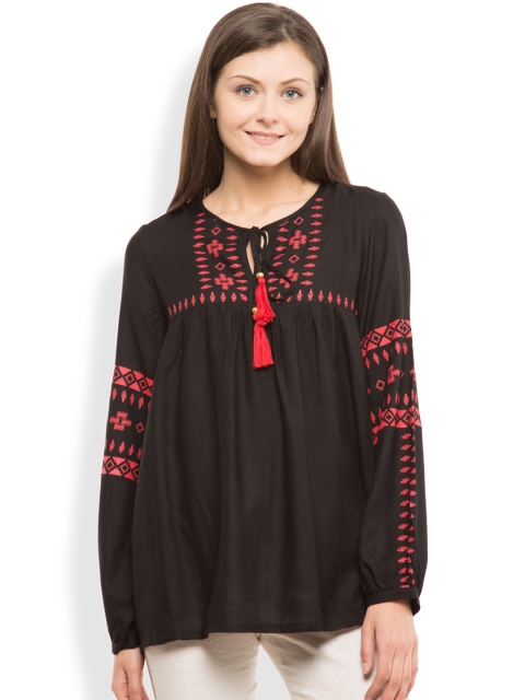

Tokyo Talkies Women Black Printed Top