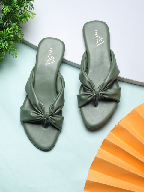 

EVERLY Women Green Open Toe Flats