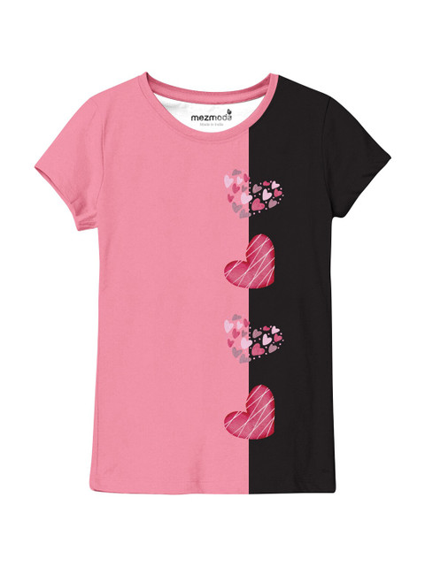 

mezmoda Girls Pink Printed T-shirt