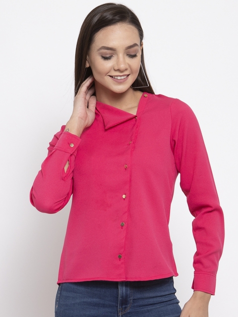

armure Magenta Crepe Shirt Style Top