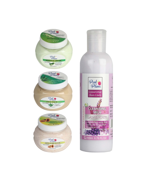 

Pink Plums Combo of 4 Facial Kit 950ml, Multi
