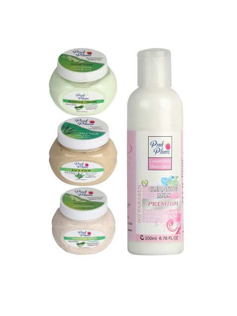 

Pink Plums Combo of 4 Facial Kit 950ml, Multi