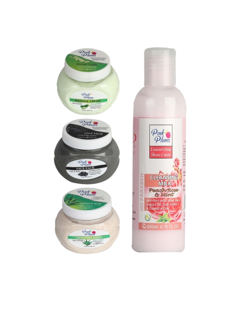 

Pink Plums Combo of 4 Facial Kit 950ml, Multi