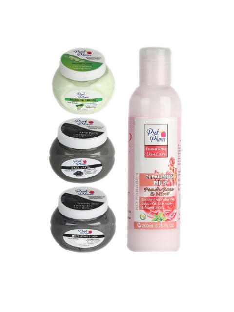 

Pink Plums Combo of 4 Facial Kit 950ml, Multi