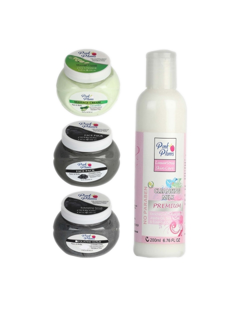 

Pink Plums Combo of 4 Facial Kit 950ml, Multi