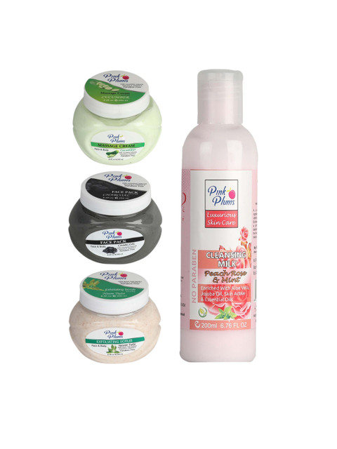 

Pink Plums Combo of 4 Facial Kit 950ml, Multi