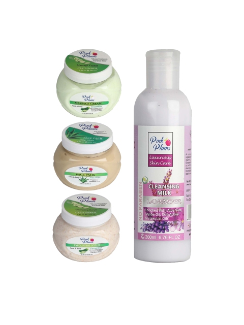 

Pink Plums Combo of 4 Facial Kit 950ml, Multi