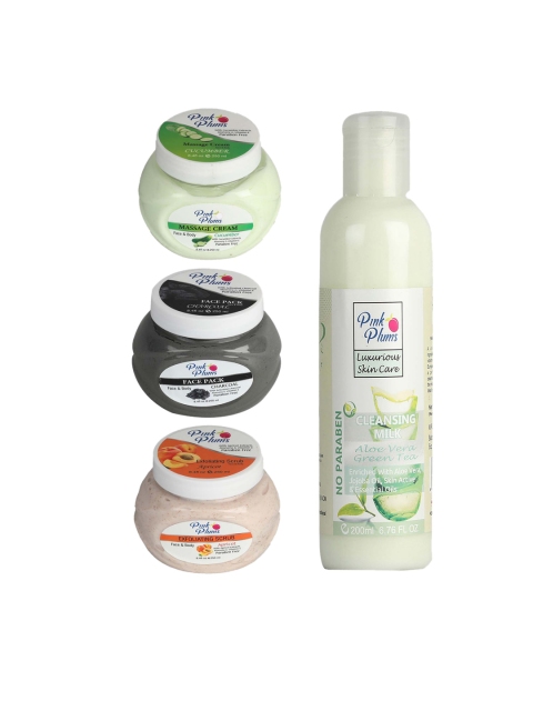 

Pink Plums Combo of 4 Facial Kit 950ml, Multi