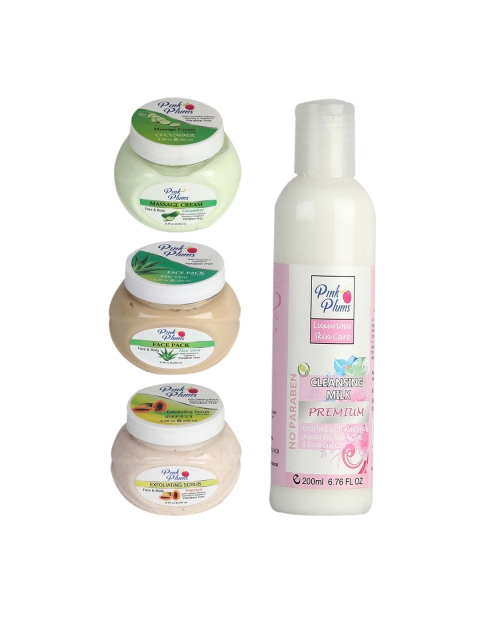 

Pink Plums Combo of 4 Facial Kit 950ml, Multi