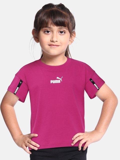 

Puma Girls Pink Power Tape Youth Pure Cotton T-shirt