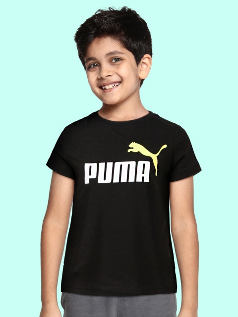 

Puma Boys Black Essentials Printed Pure Cotton T-shirt