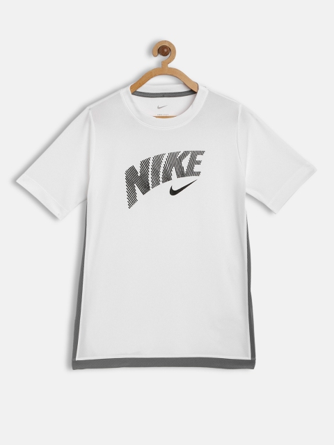 

Nike Boys White Dri-Fit Trophy GFX Printed T-shirt