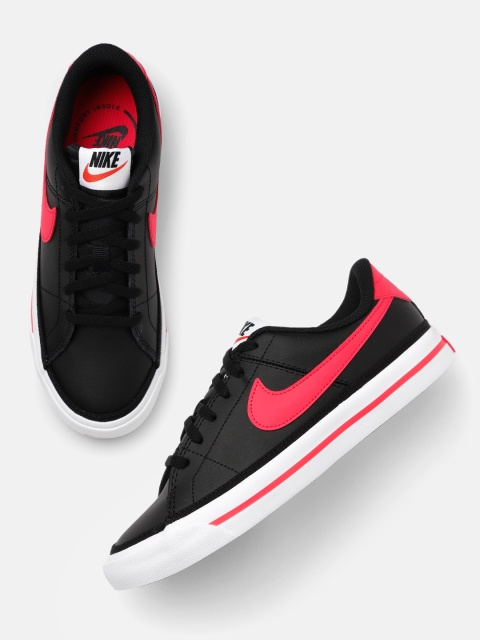 

Nike Boys Black & Red COURT LEGACY (GS) Leather Sneakers