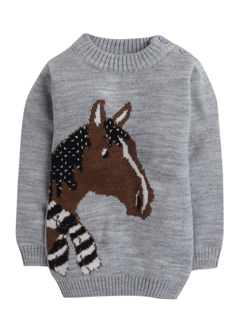 

Hopscotch Girls Grey & Brown Animal Printed Pullover