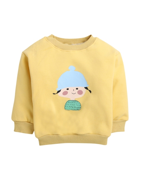 

Hopscotch Girls Yellow Printed Sweatshirt