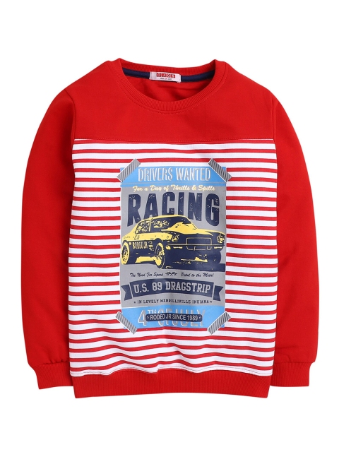 

Hopscotch Boys Red Printed Sweatshirt