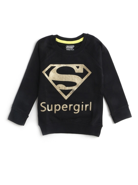 

Hopscotch Girls Black Printed Sweatshirt