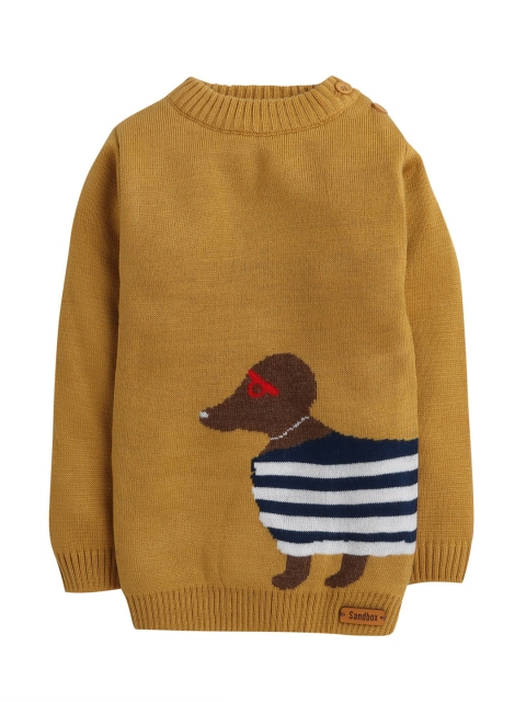 

Hopscotch Girls Mustard & Black Printed Pullover