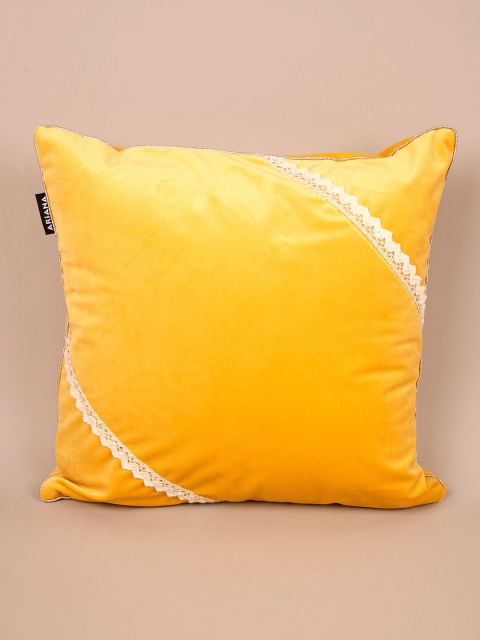 

Ariana Yellow & White Embroidered Velvet Square Cushion Covers