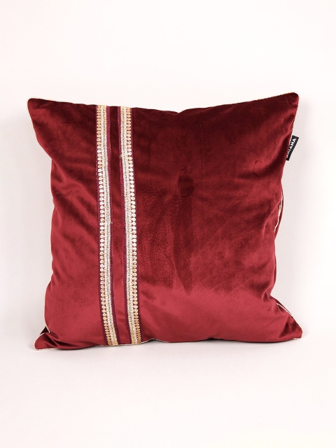 

Ariana Purple & Gold-Toned Embroidered Velvet Square Cushion Covers