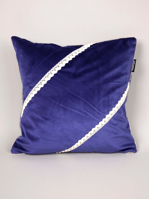 

Ariana Blue & White Embroidered Velvet Square Lace Cushion Covers