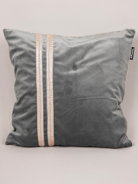 

Ariana Grey & Gold-Toned Embroidered Velvet Square Cushion Covers