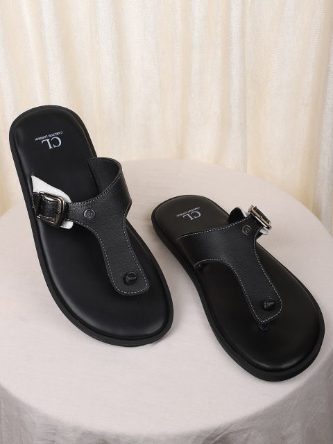 

Carlton London Men Black & White Comfort Sandals