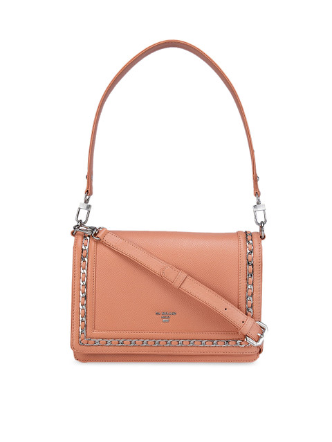 

Da Milano Pink Embellished Structured Handheld Bag